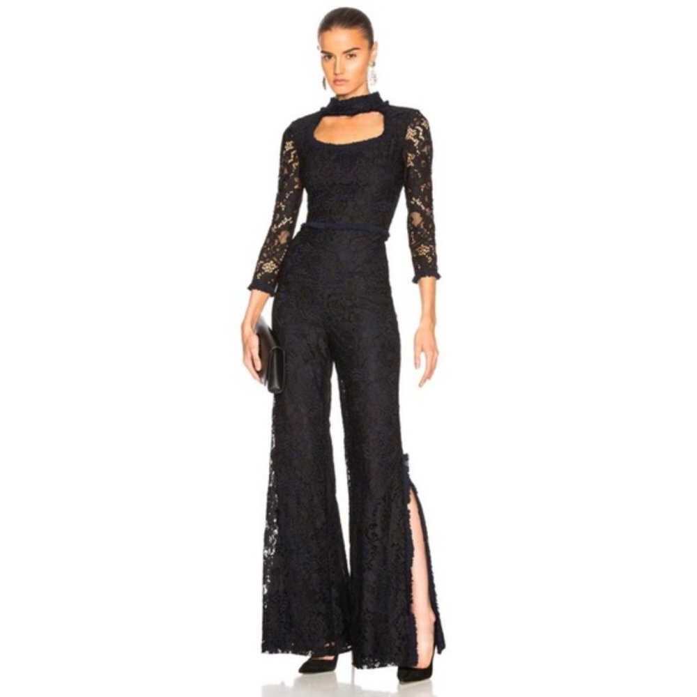 ALEXIS Debra Navy Lace Jumpsuit Size XS NWT